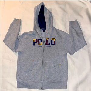 POLO  RALPH LAUREN GRAY HOODIE  LARGE